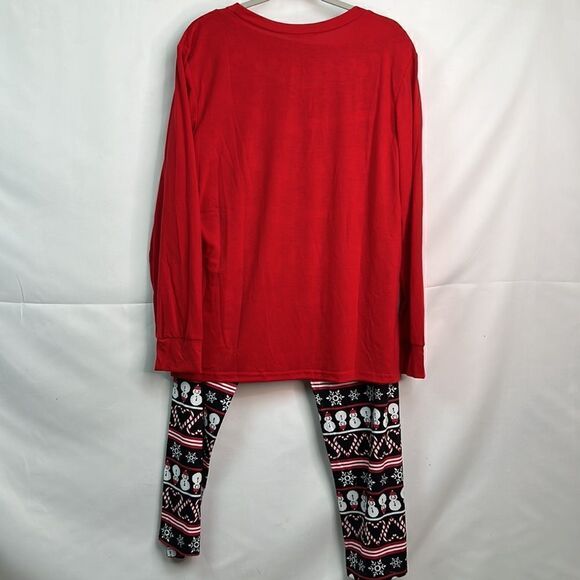 Ekoaer Women Snowman Holiday Pajama set long sleeve red and black size XL… - Picture 10 of 10